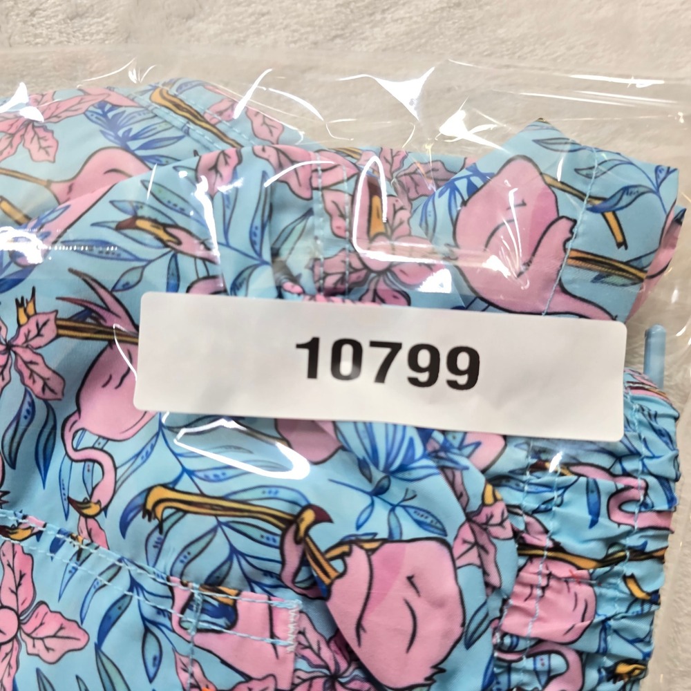 Happy Hour Swim Trunks Mens 2XL Blue Pink Flamingo Tropical Cypress NEW - Picture 7 of 7